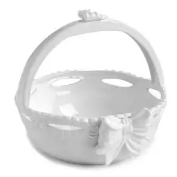 centrotavola ceramica bianca forma di cestino