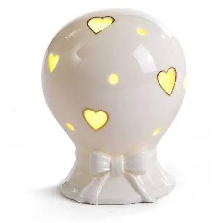 palloncino con luce led in porcellana bianca bomboniere