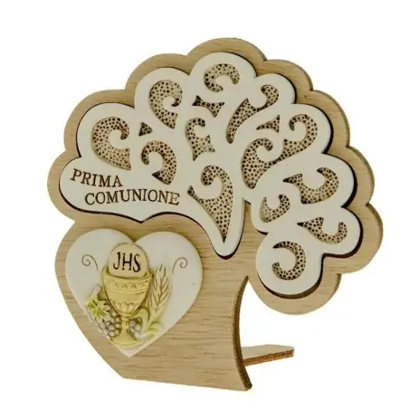 bomboniere albero della vita in legno icona simboli comunione