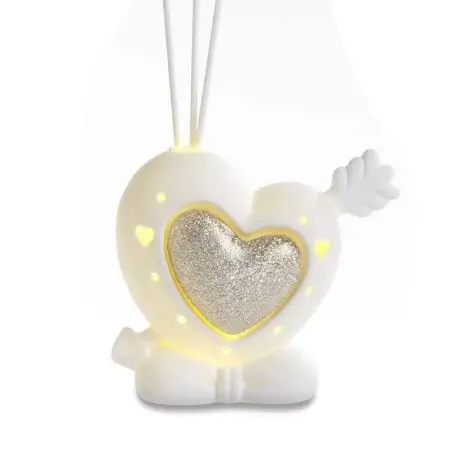 profumatori per casa a forma di cuore in porcellana con luce led
