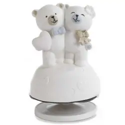 carillon coppia orsetti con cuore in porcellana
