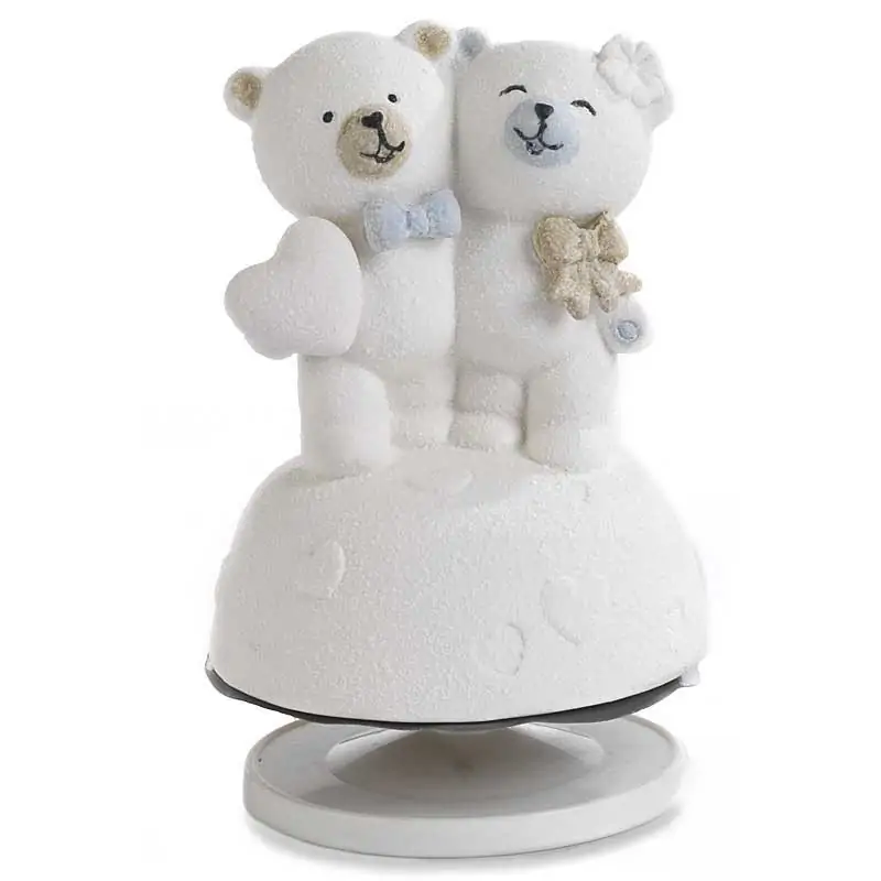 carillon coppia orsetti con cuore in porcellana